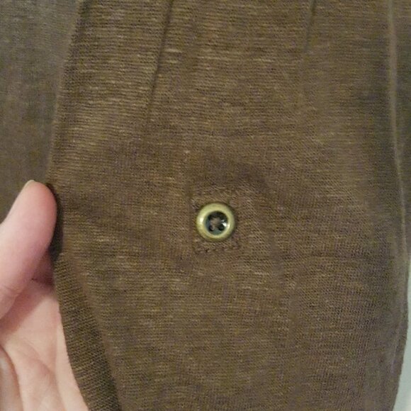 Banana Republic heritage linen brown long sleeve tee size S - Picture 2 of 5
